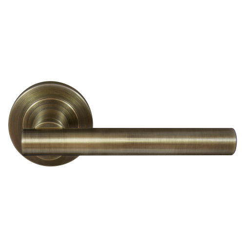 Charleston 52mm Round Rose Lever Set in Brushed Bronze