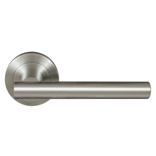 Charleston 52mm Round Rose Lever Set in Brushed Nickel