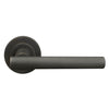 Charleston 52mm Round Rose Lever Set in Dark Roman Brass