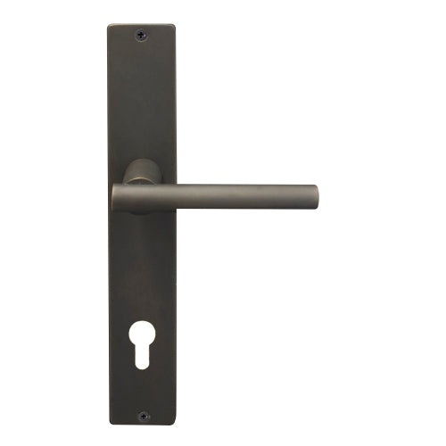 Charleston Square Backplate E85 Keyhole in Dark Roman Brass