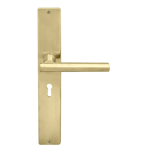 Charleston Square Backplate Std Keyhole in Satin Brass Unlaquered