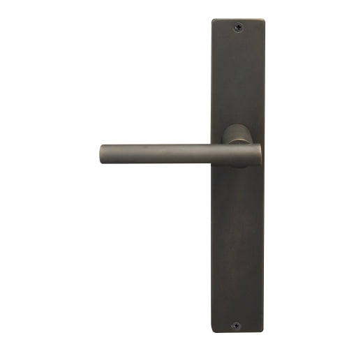 Charleston Square Backplate Dummy Lever - LH in Dark Roman Brass