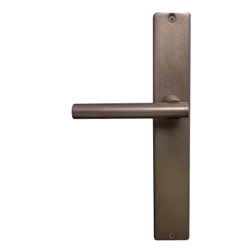 Charleston Square Backplate Dummy Lever - LH in Matt Antique Bronze