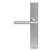 Charleston Square Backplate Dummy Lever - LH in Satin Chrome