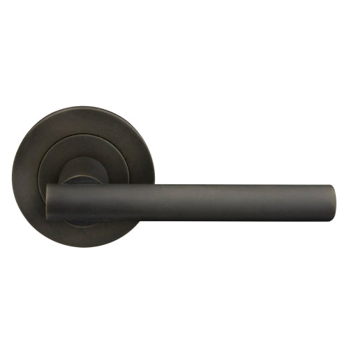 Charleston 64mm Large Rose Lever Set in Dark Roman Brass
