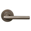 Charleston 64mm Large Rose Lever Set in Natural Bronze