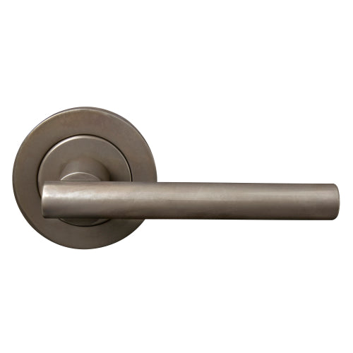 Charleston 64mm Large Rose Lever Set in Natural Bronze