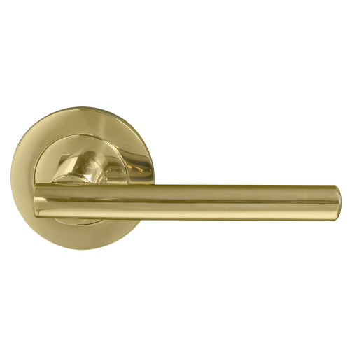 Charleston 64mm Large Rose Lever Set in Polished Brass