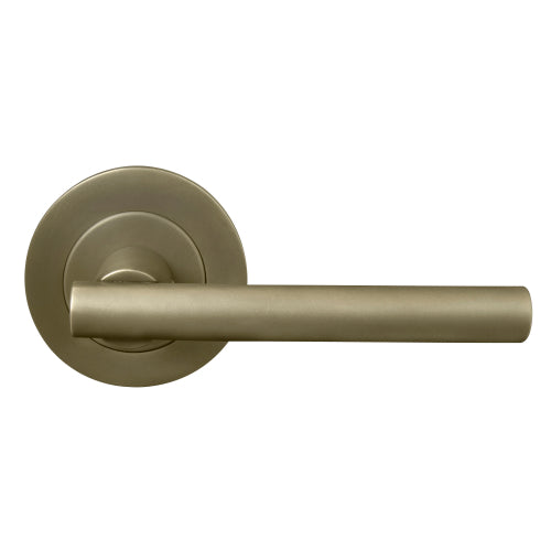Charleston 64mm Large Rose Lever Set in Roman Brass