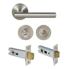 Charleston Round Rose Privacy Set in Brushed Nickel