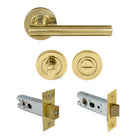 Charleston Round Rose Privacy Set in Polished Brass Unlacquered