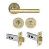 Charleston Round Rose Privacy Set in Satin Brass Unlaquered