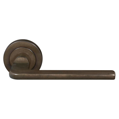 Chalet 52mm Round Rose Lever Set in Antique Bronze