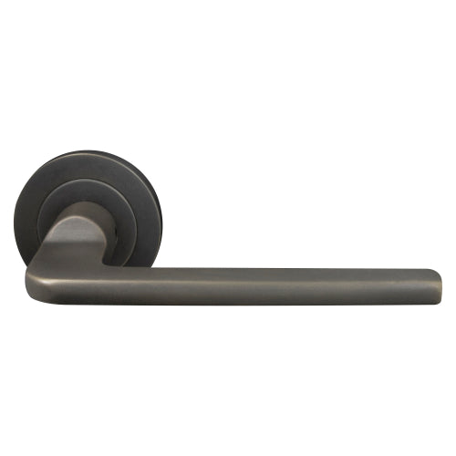 Chalet 52mm Round Rose Lever Set in Dark Roman Brass