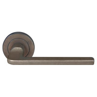 Chalet 52mm Round Rose Lever Set in Natural Bronze