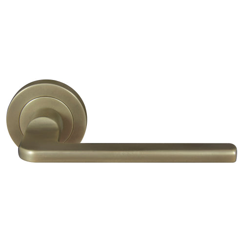 Chalet 52mm Round Rose Lever Set in Roman Brass