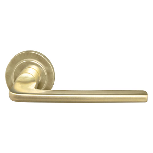 Chalet 52mm Round Rose Lever Set in Satin Brass Unlaquered
