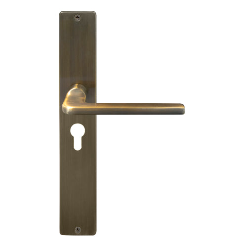 Chalet Square Backplate E48 Keyhole in Brushed Bronze