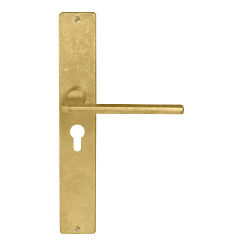 Chalet Square Backplate E48 Keyhole in Rumbled Brass