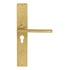 Chalet Square Backplate E48 Keyhole in Rumbled Brass