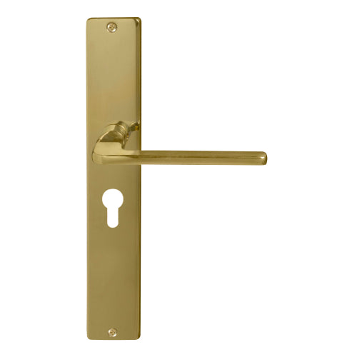 Chalet Square Backplate E48 Keyhole in Polished Brass Unlacquered