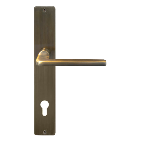 Chalet Square Backplate E85 Keyhole in Brushed Bronze