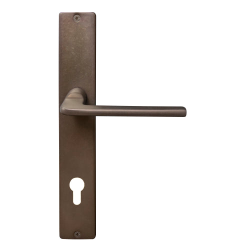 Chalet Square Backplate E85 Keyhole in Matt Antique Bronze