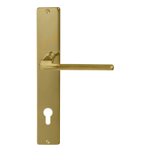 Chalet Square Backplate E85 Keyhole in Polished Brass Unlacquered