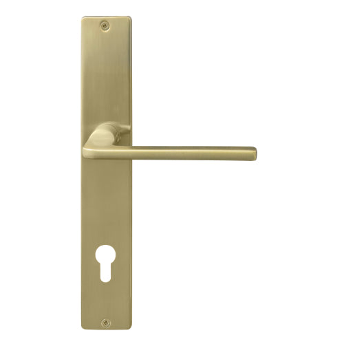 Chalet Square Backplate E85 Keyhole in Satin Brass Unlaquered