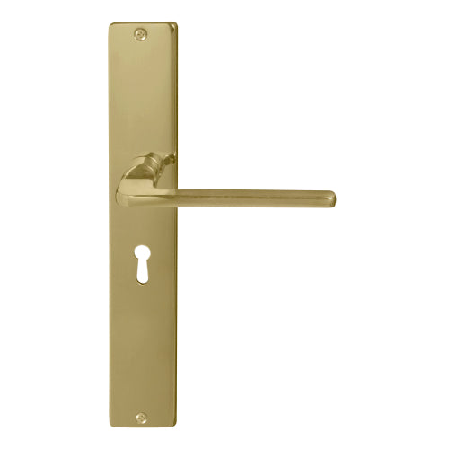 Chalet Square Backplate Std Keyhole in Polished Brass