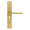 Chalet Square Backplate Std Keyhole in Rumbled Brass