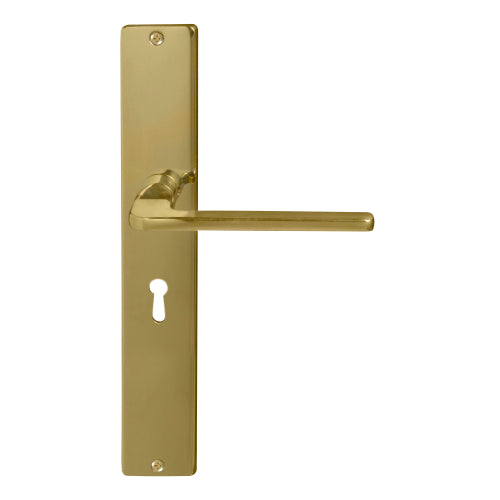 Chalet Square Backplate Std Keyhole in Polished Brass Unlacquered
