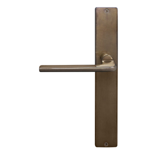 Chalet Square Backplate Dummy Lever - LH in Antique Bronze