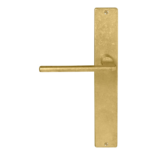 Chalet Square Backplate Dummy Lever - LH in Rumbled Brass