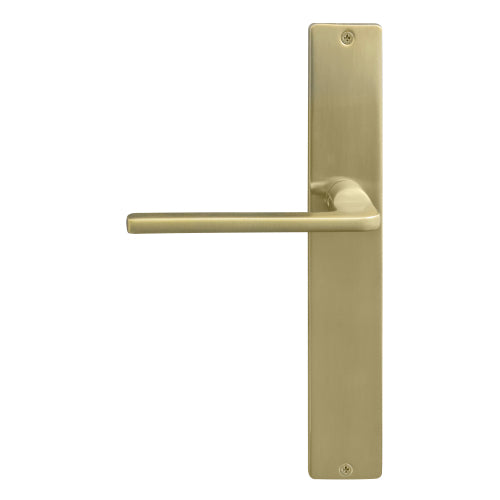 Chalet Square Backplate Dummy Lever - LH in Satin Brass Unlaquered