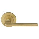 Chalet 64mm Large Rose Lever Set in Rumbled Brass