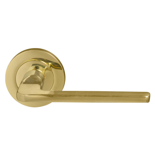Chalet 64mm Large Rose Lever Set in Polished Brass Unlacquered