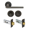 Chalet Round Rose Privacy Set in Dark Roman Brass