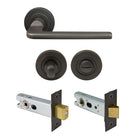 Chalet Round Rose Privacy Set in Dark Roman Brass