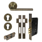 Chalet Round Rose Entrance Set - E85 in Brushed Bronze