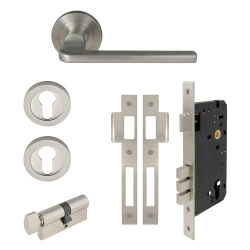 Chalet Round Rose Entrance Set - E85 in Brushed Nickel