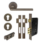 Chalet Round Rose Entrance Set - E85 in Natural Bronze