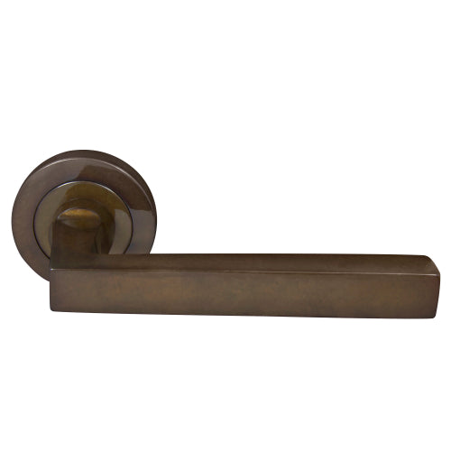 Federal 52mm Round Rose Lever Set in Antique Bronze