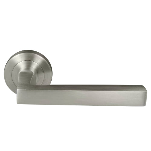 Federal 52mm Round Rose Lever Set in Brushed Nickel