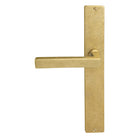 Federal Square Backplate Dummy Lever - LH in Rumbled Brass