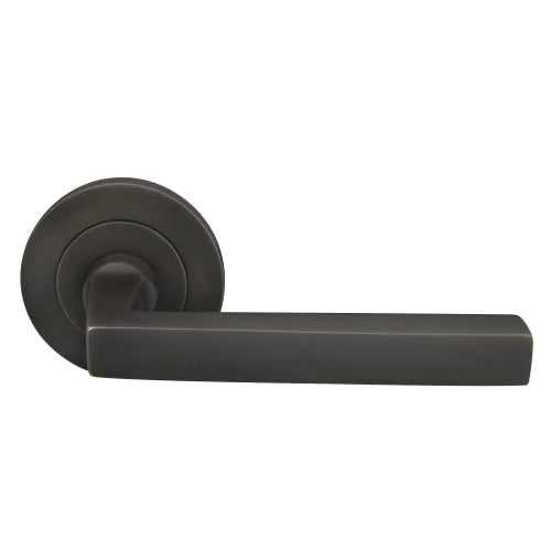 Federal 64mm Large Rose Lever Set in Dark Roman Brass