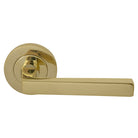 Federal 64mm Large Rose Lever Set in Polished Brass