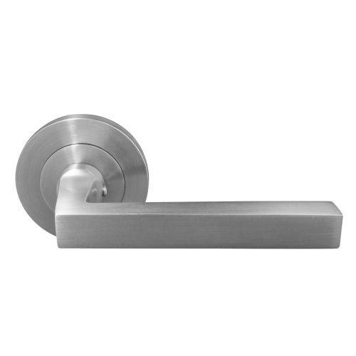 Federal 64mm Large Rose Lever Set in Satin Chrome