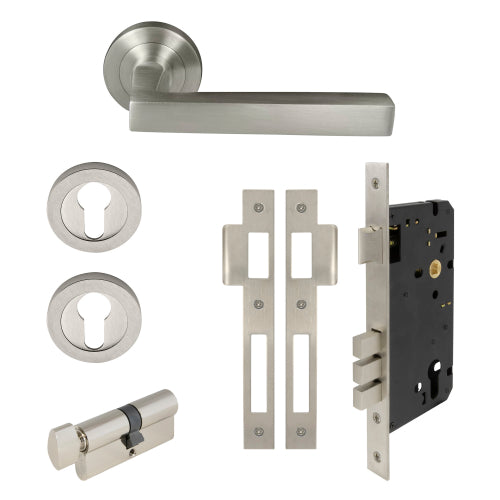 Federal Round Rose Entrance Set - E85 in Brushed Nickel