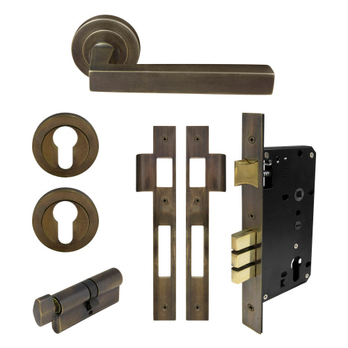 Federal Round Rose Entrance Set - E85 in Oil Rubbed Bronze